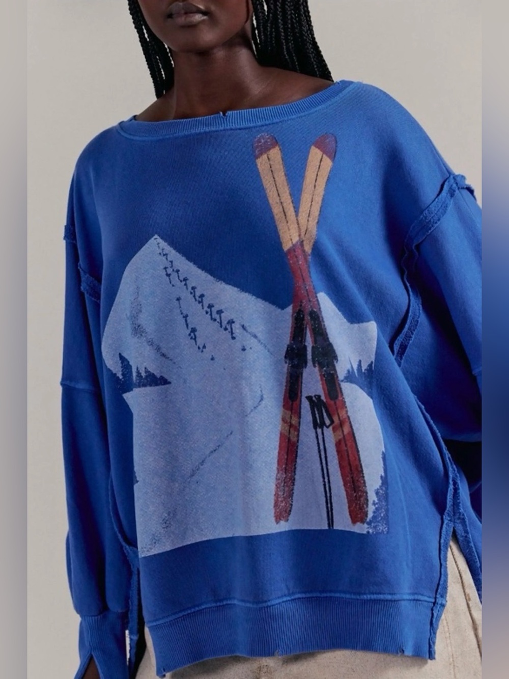 NWT! Free People We The Free Graphic Camden Pullover Sz Large